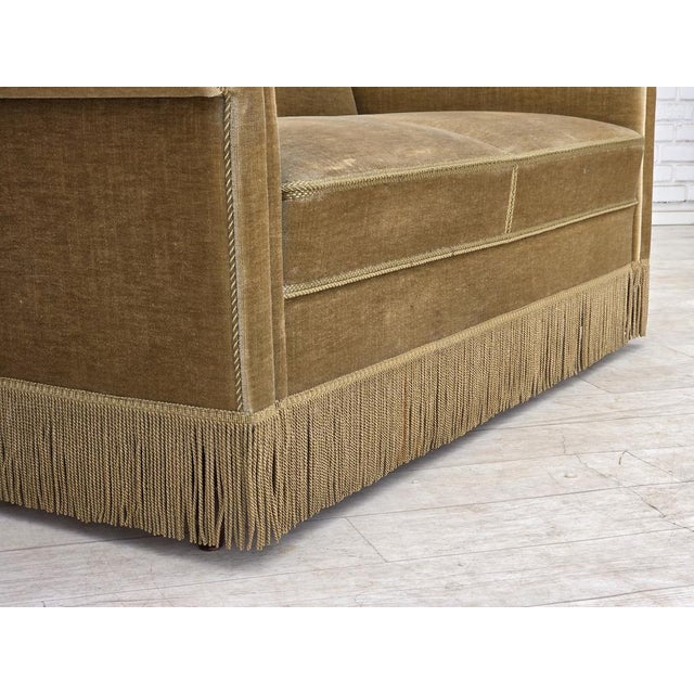 Danish 2-Seater Sofa in Green Furniture Velour, 1970s For Sale - Image 14 of 18
