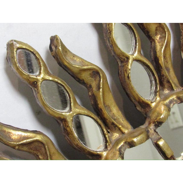 Goldenrod Spanish Giltwood Sunburst Mirror For Sale - Image 8 of 13