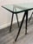 1950s Iron and Brass Trestle Console with Glass Top, 1950s For Sale - Image 5 of 14