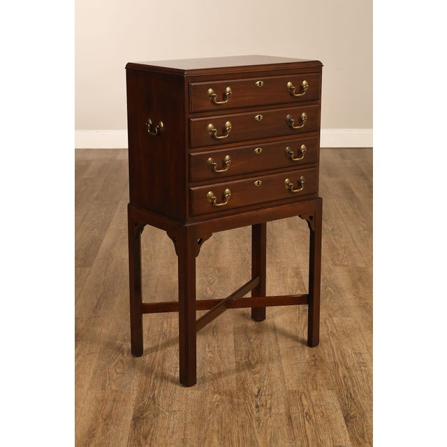 Traditional Ethan Allen 'Georgian Court' Cherry Silver Chest For Sale - Image 3 of 18