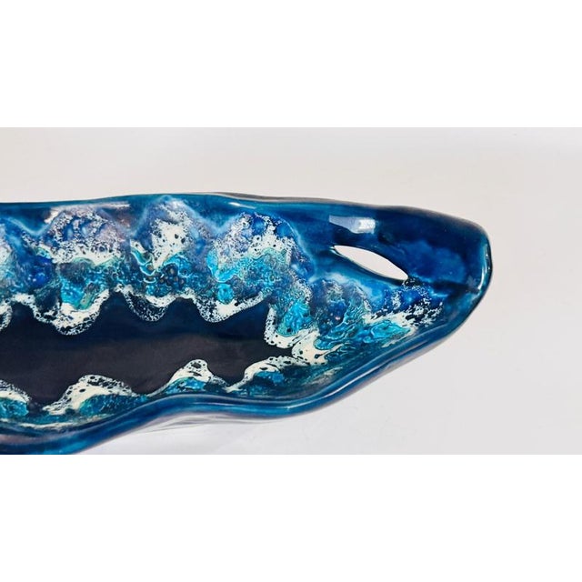Large Ceramic Blue Vide Poche, France, 1960s For Sale - Image 3 of 11