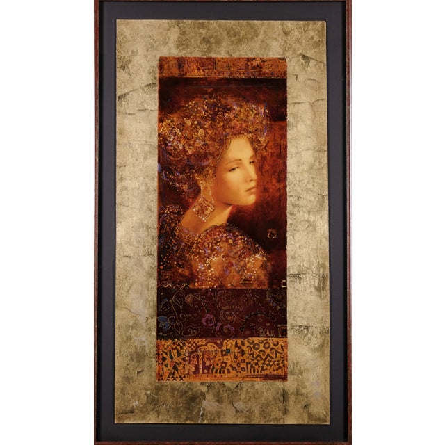 Renaissance 2000 Csaba Markus "Constantina" Artist Hand Numbered & Embellished Limited Edition Serigraph 169/225 Exquisitely Framed & Matted For Sale - Image 3 of 8