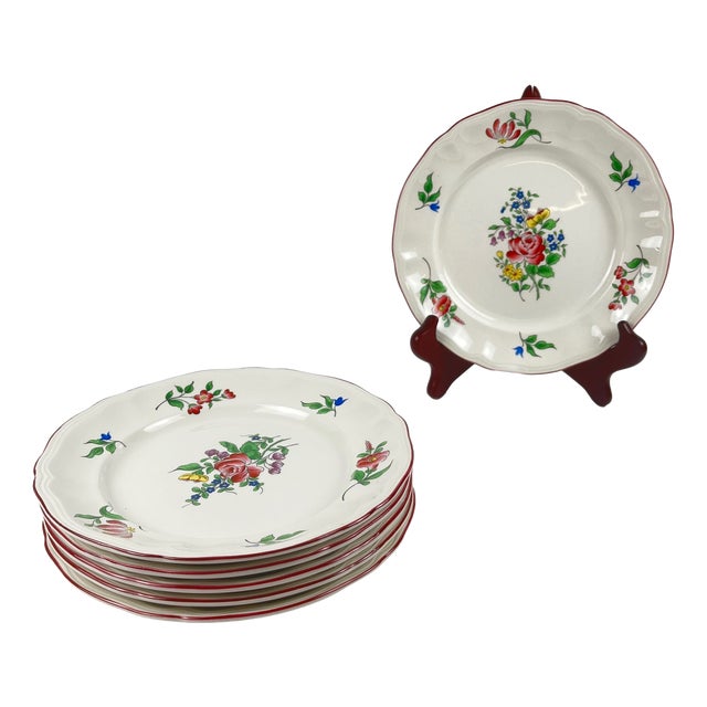Reverbère Dinner Plates from KG Lunéville, 1970s, Set of 6 For Sale