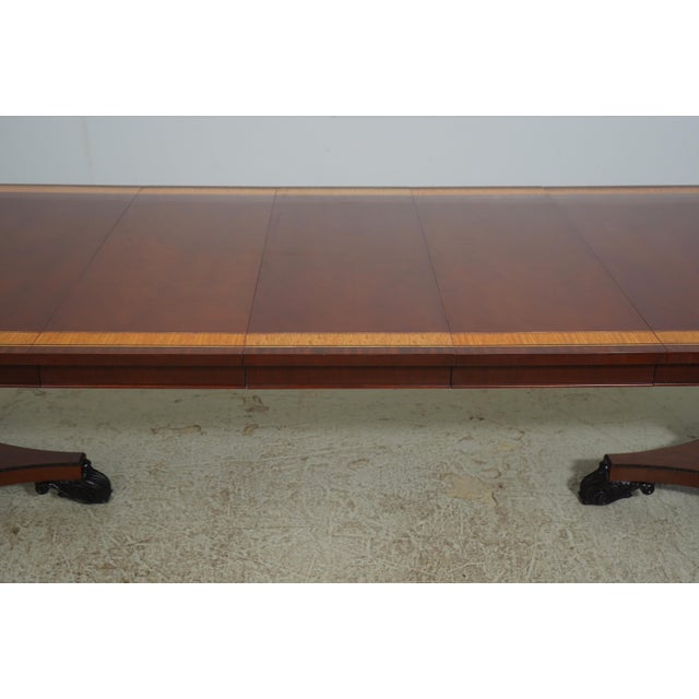 Baker Regency Style Mahogany Banded Dining Table For Sale - Image 13 of 18