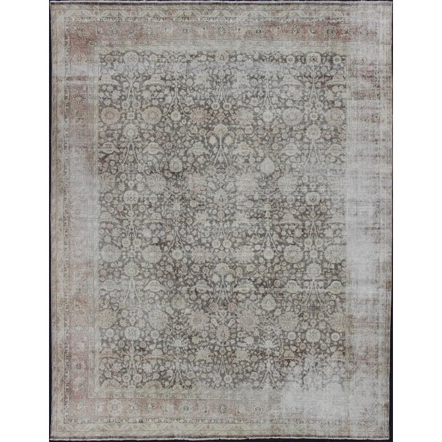 Antique Turkish Oushak Rug With All-Over Design in Earth Tones For Sale - Image 13 of 13