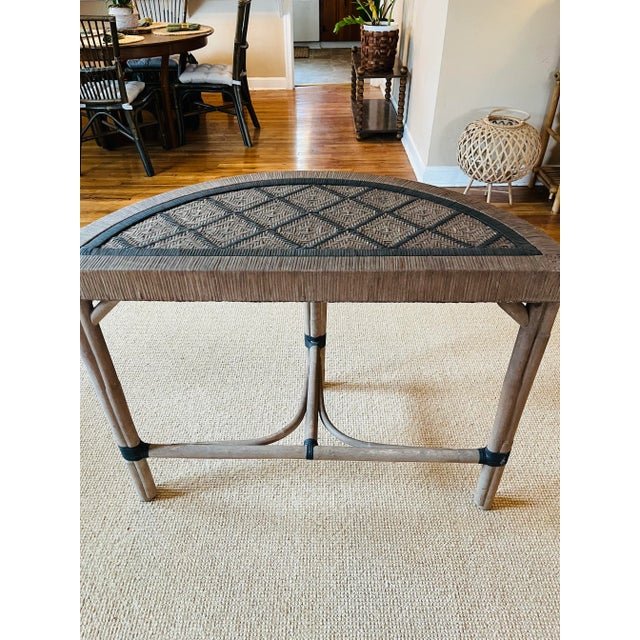 1970s 1970s Vintage Rattan/Bamboo Console Table For Sale - Image 5 of 9