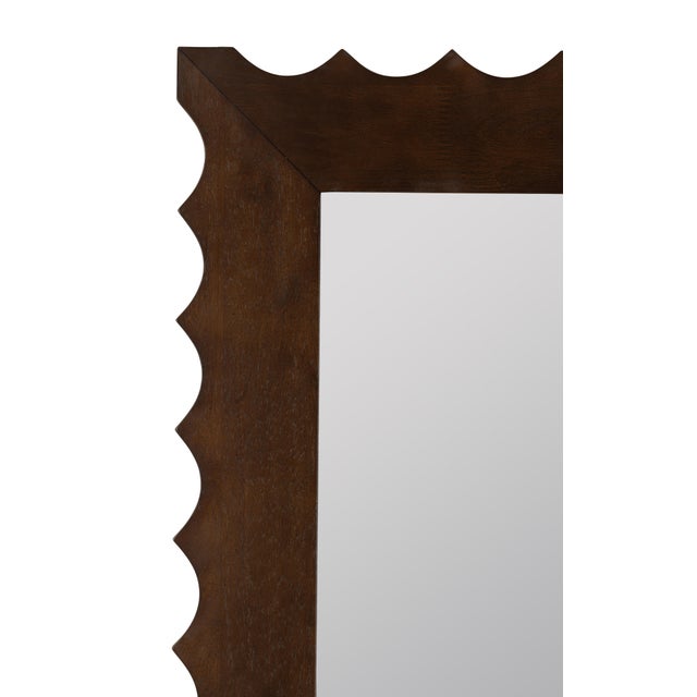 Burt Wall Mirror, Dark Wood For Sale - Image 4 of 5