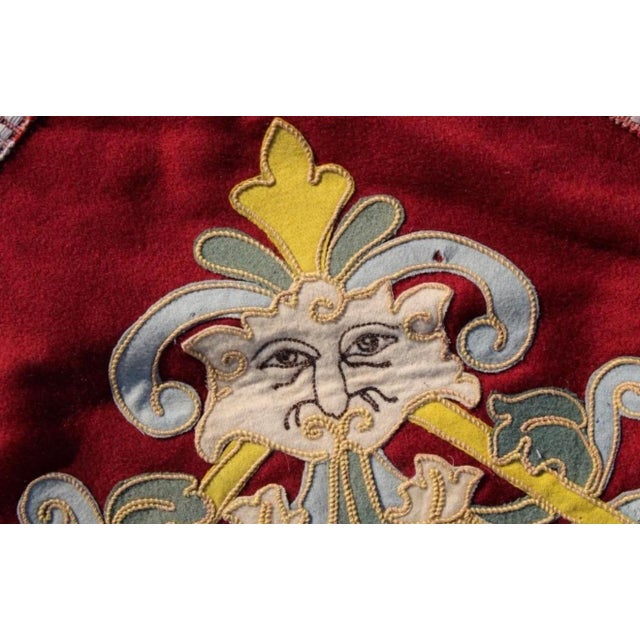 Red Monumental Spanish Royal Armorial Appliqué Textile With Order of the Golden Fleece, C. 1868, 78” × 70” For Sale - Image 8 of 9