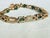 Vintage Michael Anthony 14k Yellow Gold Emerald Diamond Bar Link Tennis Bracelet For Sale In New York - Image 6 of 17