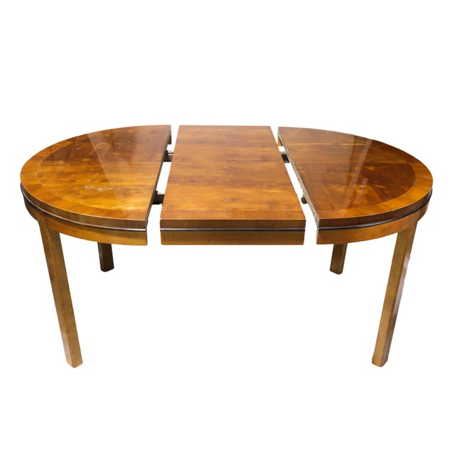 Vintage Inlaid Walnut Extension Dining Table, For Sale In New York - Image 6 of 10