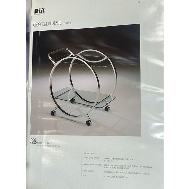 Mid-Century Glass and Chrome Bar Cart by George Mulhaser for Dia For Sale - Image 12 of 12