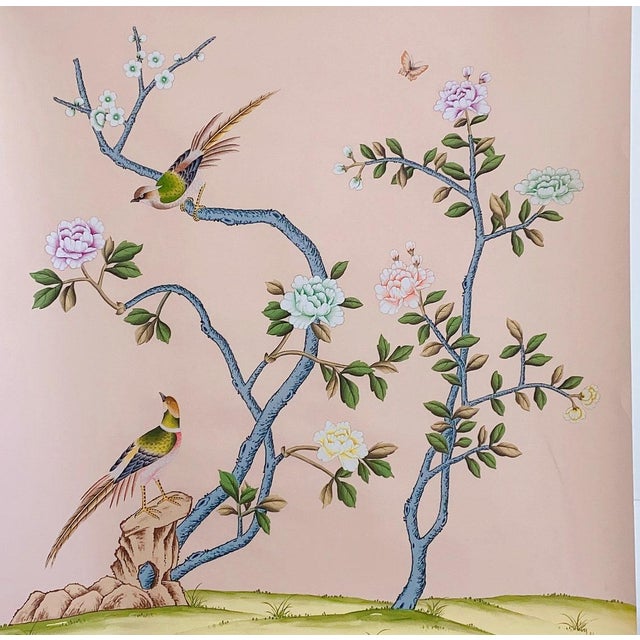 Unframed chinoiserie wall artwork, list price is no frame Unframed Panel size: 30" *30" Material: silk wallpaper Ground...