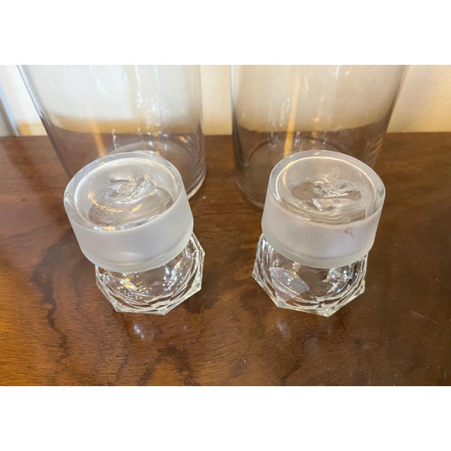 Large Antique 19th Century Glass Pharmacy or Pickle Jars With Cut Crystal Stoppers - a Pair For Sale In New York - Image 6 of 13