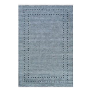 8x10 Jasmine Alluring Gray Solid Open Modern Handmade Wool Carpet Rug For Sale