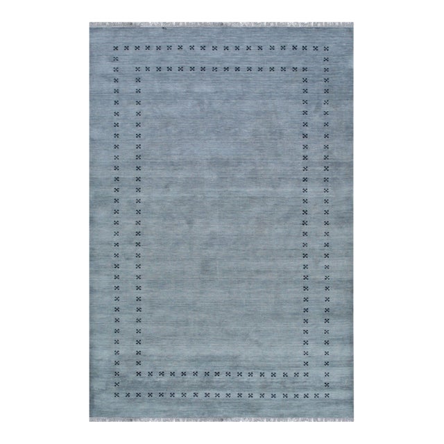 8x10 Jasmine Alluring Gray Solid Open Modern Handmade Wool Carpet Rug For Sale