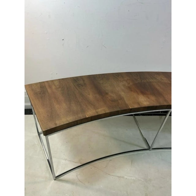 1970s Milo Baughman Modern Rosewood & Chrome Demilune Bench For Sale In Philadelphia - Image 6 of 10