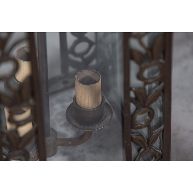 Copper French Bronze Hall Lantern, 1920s For Sale - Image 8 of 15