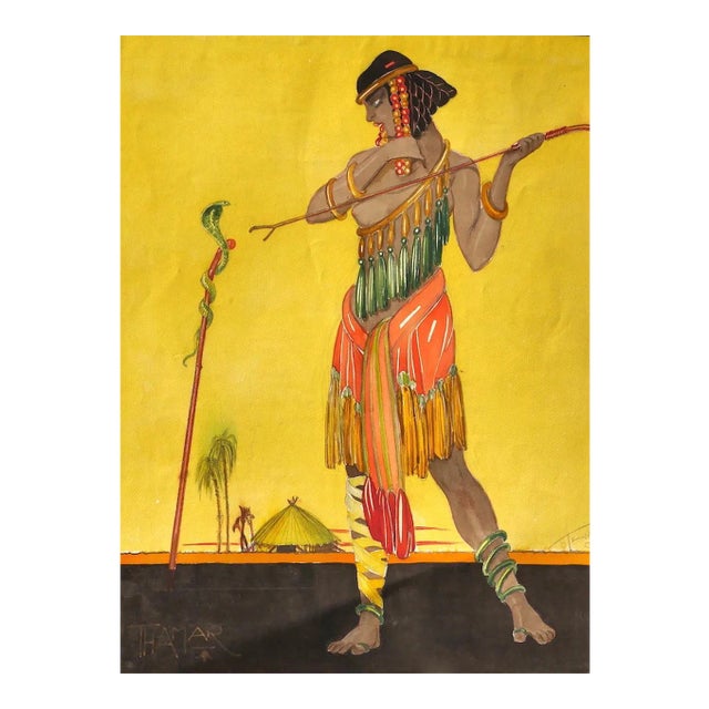 Thamar - Original Watercolor by Unknown Master - 1920s 1920 ca. For Sale