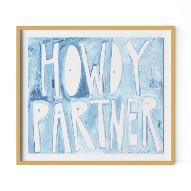 Virginia Chamlee Howdy Partner by Virginia Chamlee in Gold Frame, Large Art Print For Sale - Image 4 of 4