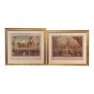 Set of Two Early 20th Century French Revolution Prints in Custom Frames For Sale