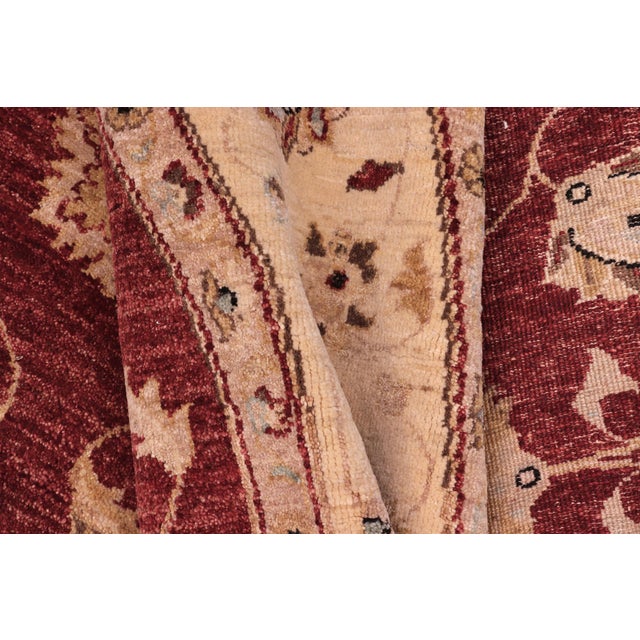 Textile Boho Chic Ziegler Ethelyn Red/Ivory Wool Round Rug- 8'0'' X 8'3'' For Sale - Image 7 of 10