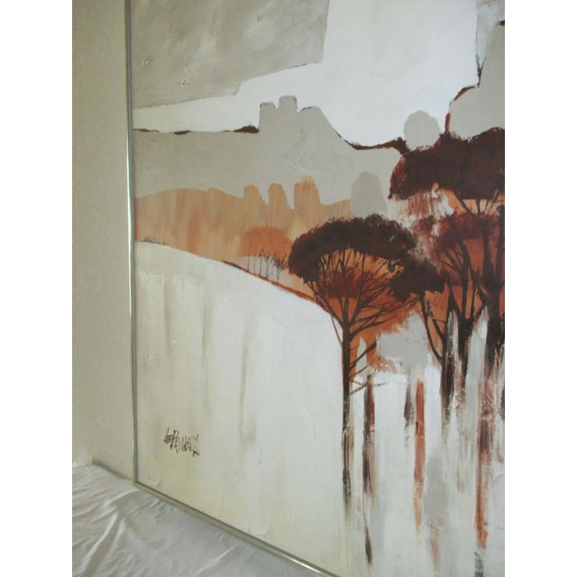 Metal Mid 20th Century "Sunrise" Abstract Landscape Lee Reynolds Painting, Framed For Sale - Image 7 of 12