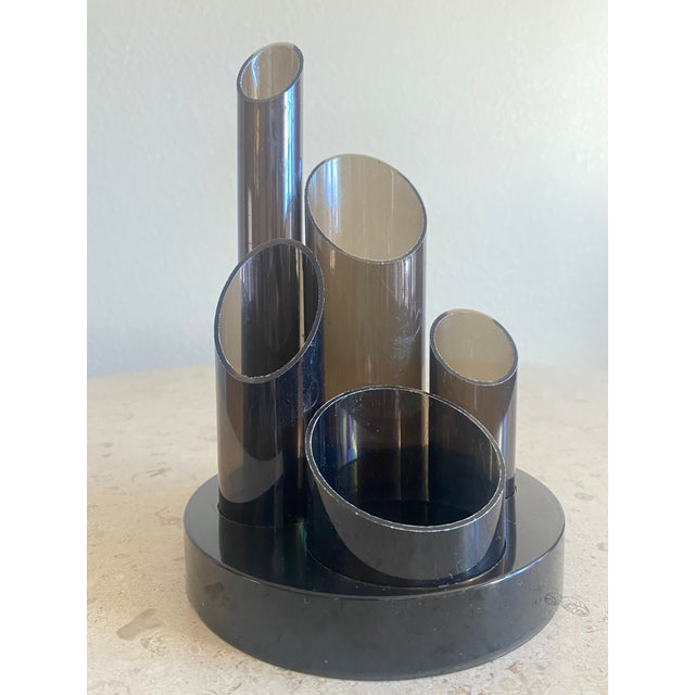 1970s Italian-Style Modernist Minimalist Acrylic Desk Organizer For Sale - Image 5 of 10