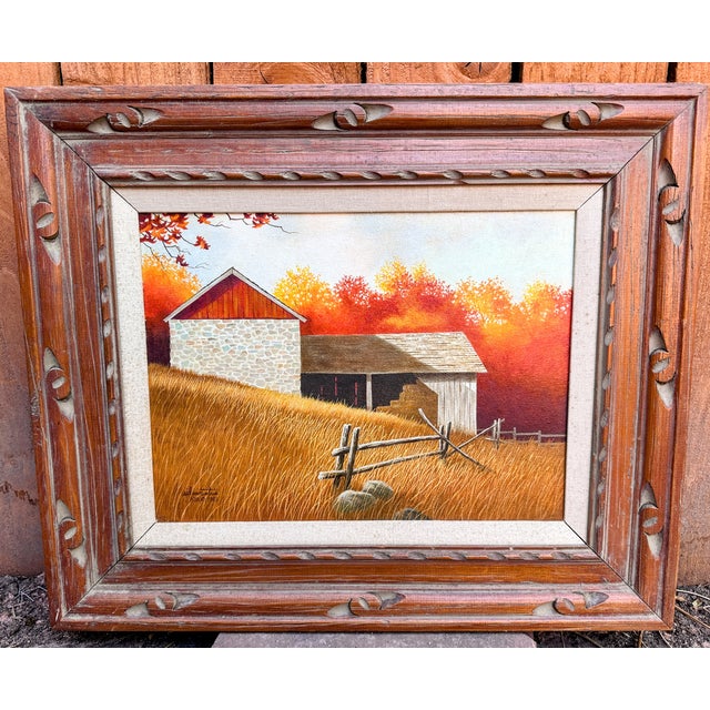 1980s Original Signed Sid Mountain 'October' Oil Painting, Framed For Sale In Denver - Image 6 of 15