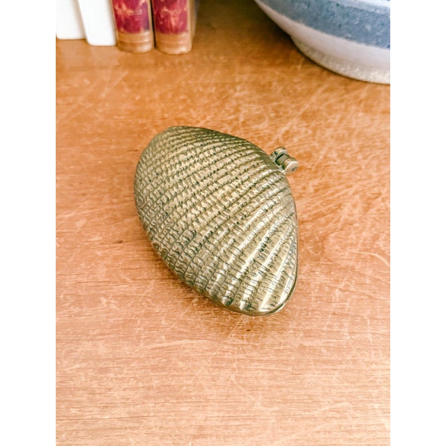 Vintage Brass Clam Shell Trinket Box, Hinged For Sale - Image 10 of 11