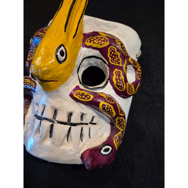 Mexican Mid 20th Century Calavera Mexican Folk Mask For Sale - Image 3 of 10