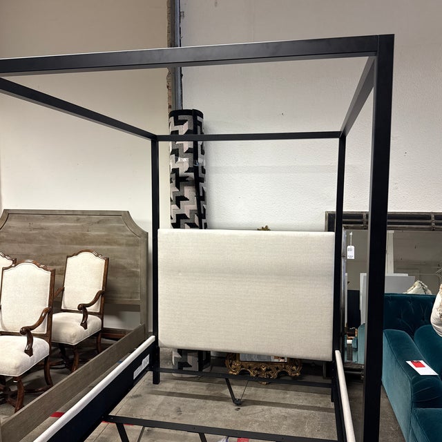 Queen Size Pottery Barn Atwell Canopy Bed Frame For Sale - Image 11 of 12