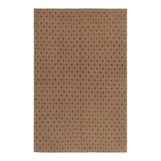 Vintage Distressed Rug, Beige-Brown With All-Over Floral Patterns – Rug & Kilim For Sale