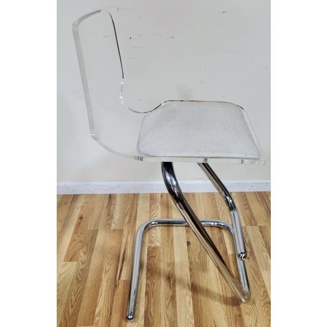 Lucite & Chrome Mid-Century Modern Bar & Pair of Barstool Chairs by Luigi Bardini For Sale - Image 16 of 18