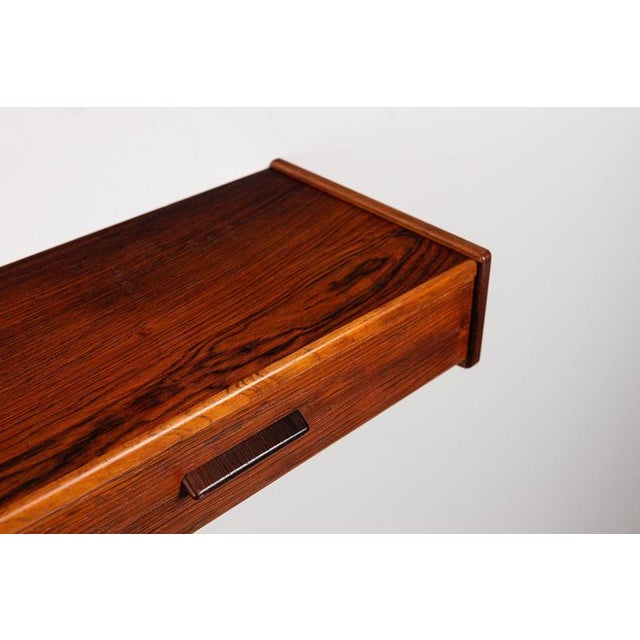 Brown Scandinavian Floating Nightstands in Rosewood, Denmark, 1960, Set of 2 For Sale - Image 8 of 13