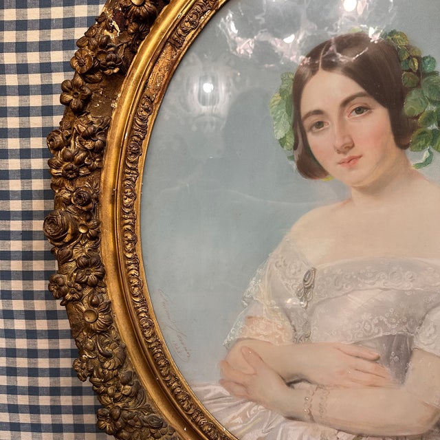 Edmond Jewrin, Portrait of a Young Nobleman, 1843, Pastel on Paper For Sale - Image 16 of 18