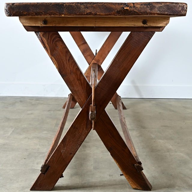 French 19th Century Alpine Pine & Oak Cheesemaker 's Table For Sale - Image 9 of 12
