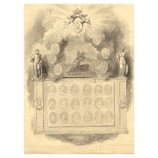 Robert Smirke RA, Study for Naval Commemorative Plate, 1803, Original Ink & Wash Drawing For Sale