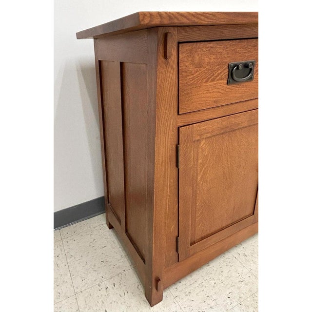 Pre-Order (Micheal's Cherry) Mission 4 Door 4 Drawer Oak Sideboard - Michaels Cherry For Sale In Chicago - Image 6 of 9