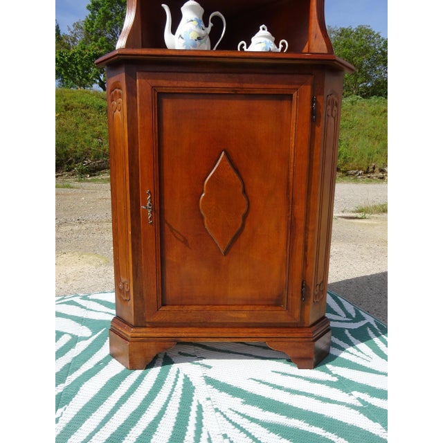 Wood Corner Display Cabinet, 1980s For Sale - Image 7 of 18