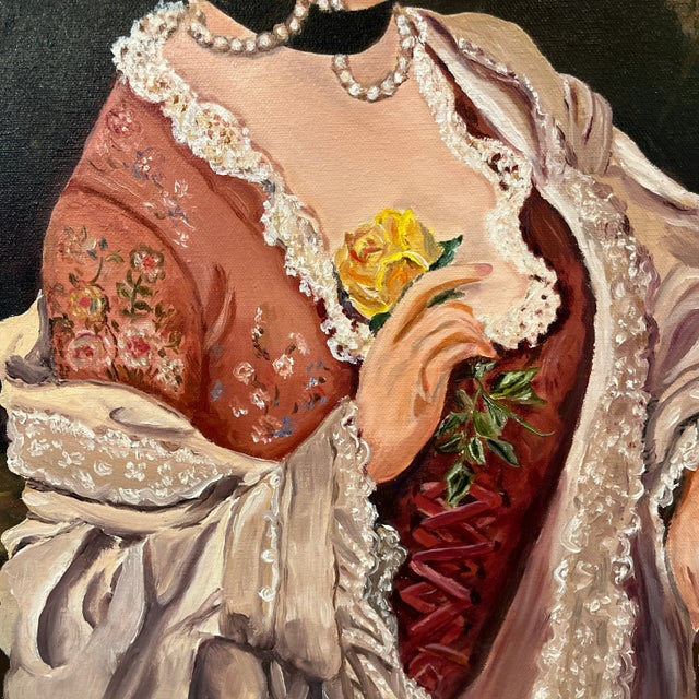 Late 20th Century Late 20th Century Study Painting of the Promised Rose by Francois Martin-Kavel For Sale - Image 5 of 7