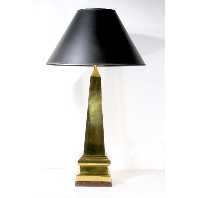 Mid 20th Century Brass Obelisk Table Lamp For Sale - Image 9 of 9
