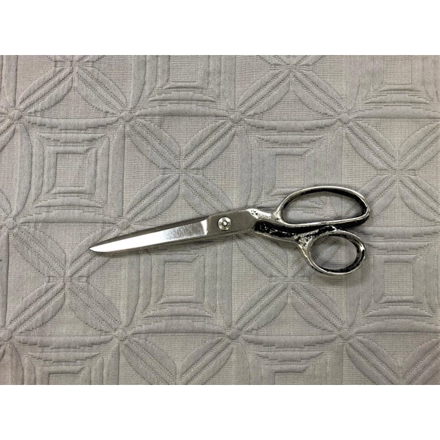 2020s Designer Geometric Gray Grey Matelasse Upholstery Drapery Fabrication For Sale - Image 5 of 5