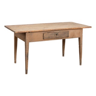 Early 19th Century Swedish Painted Pine Farm Table Console For Sale