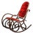 Vintage Bentwood and Red Velvet Rocking Chair, 1950s For Sale