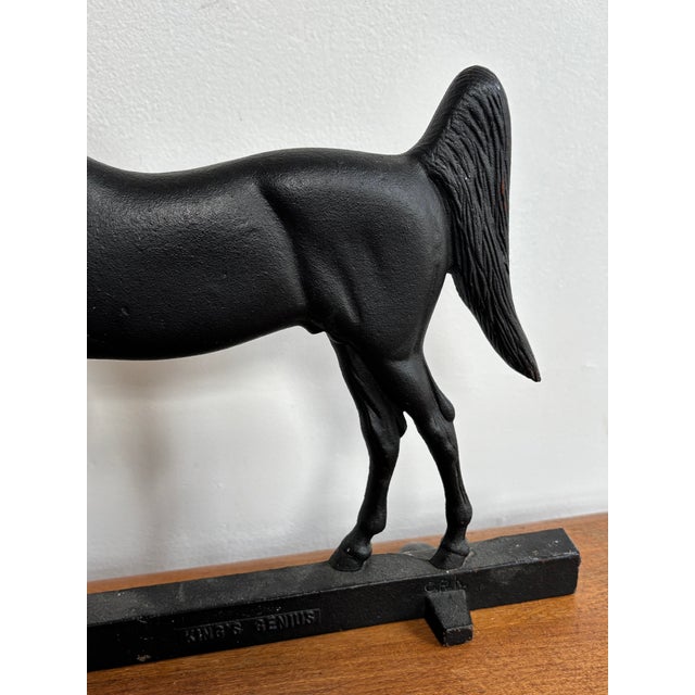 American Vintage Equestrian Cast Iron Horse Doorstop by Virginia Metalcrafters For Sale - Image 3 of 7