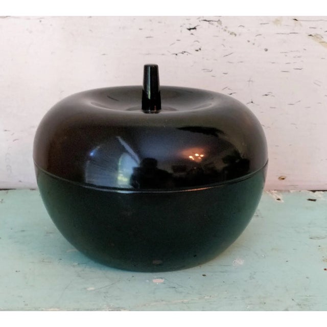 Vintage Japanese Apple Bento Lacquer Box in Black Fruit For Sale - Image 11 of 11