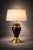 Hollywood Regency Eggplant & Brass Table Lamp With New 17” Shade For Sale In Los Angeles - Image 6 of 12