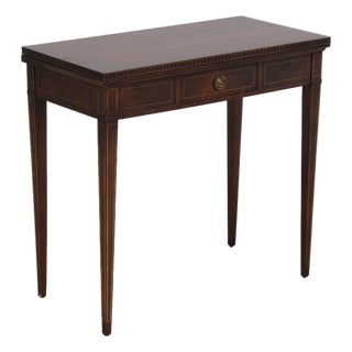 English Style Flip Top Mahogany Game Hall Table For Sale