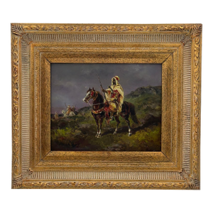 Antique Arthur Lumley (1837–1912) Original Oil Painting “An Arab Advance”