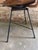 1960s Arthur Umanoff Rush, Iron, and Walnut Slat Swivel Chair For Sale - Image 11 of 12